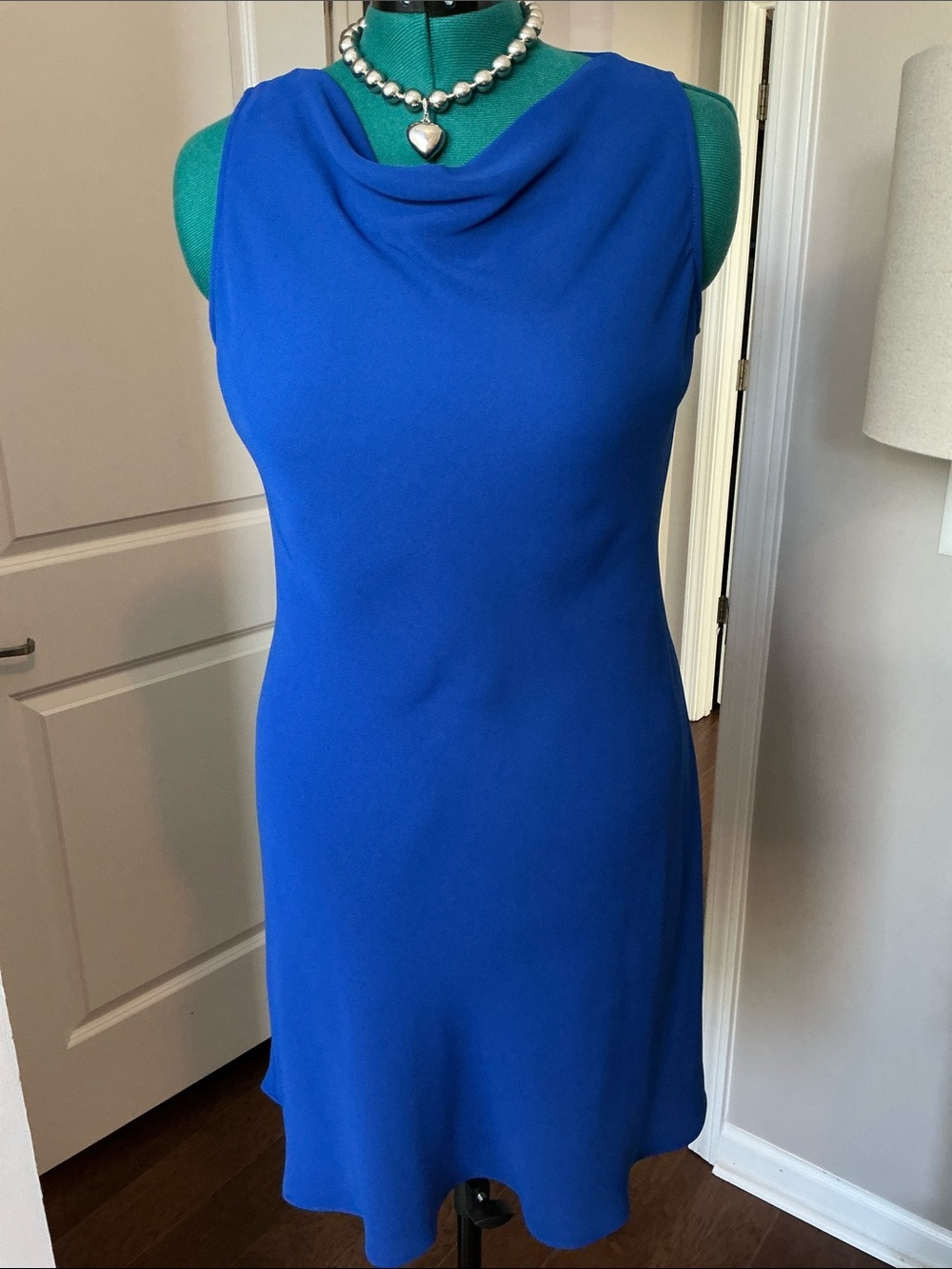Jones New York Sleeveless Cowl Neck Dress Royale Blue